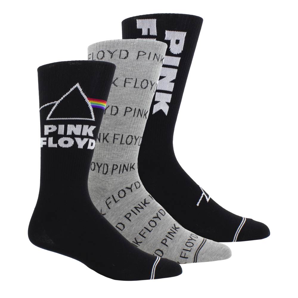 Pink Floyd - 3pk Volume Crew Socken - Schwarz/Grau